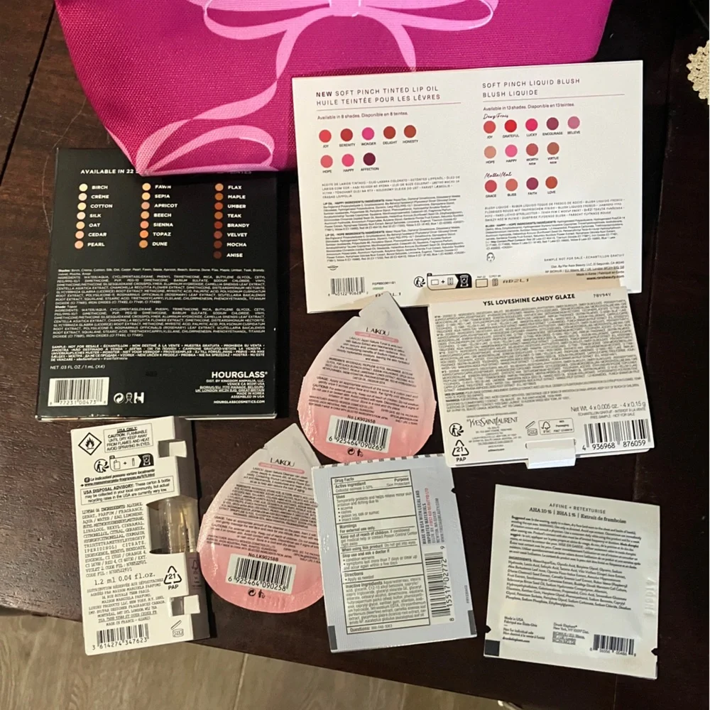 Lot of Skincare & Makeup Samples Sephora YSL Hourglass with Bag